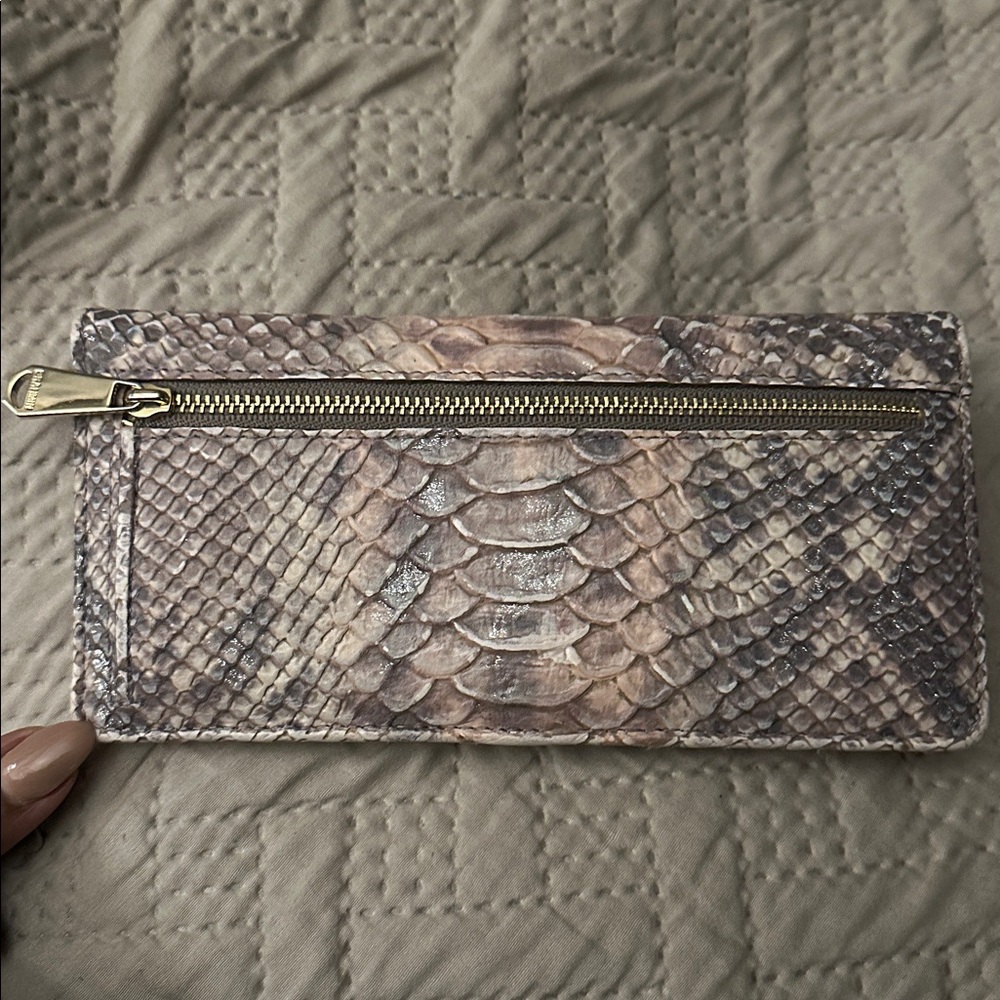 Brahmin Silver Grey Pink Snake Pattern Wallet - Picture 3 of 5